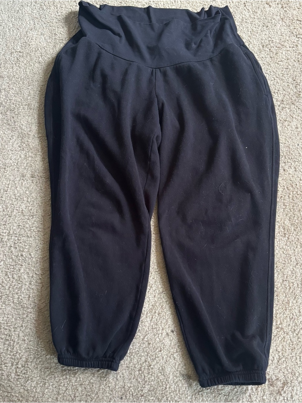 Old Navy Maternity Black Cotton Sweatpants Size Large